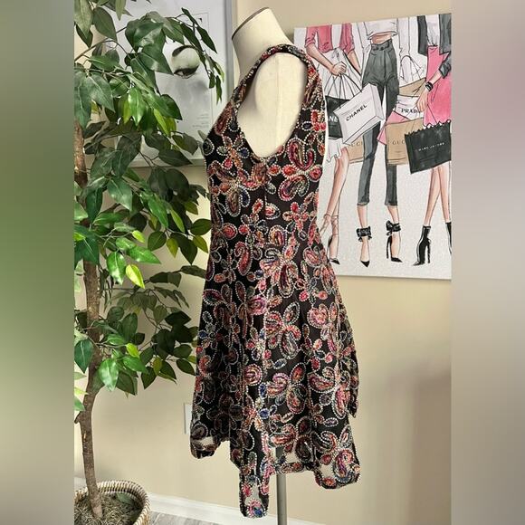 NWT The Clothing Company Womens Embroidered Mesh Skater Dress Size Medium - Picture 4 of 9